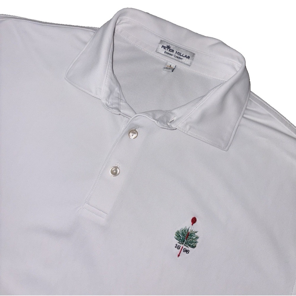 Peter Millar Merion Golf Crown Sport Performance Mesh Polo L White ME0EK50S